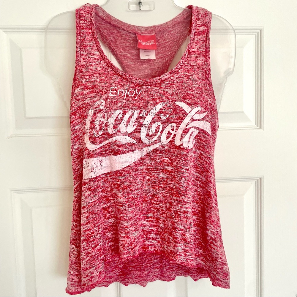 Coca Cola Vintage Scoop Neck Racerback Tank Top